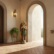 Large Winged Angel with Candlestick (52 - Inch) Side Angle