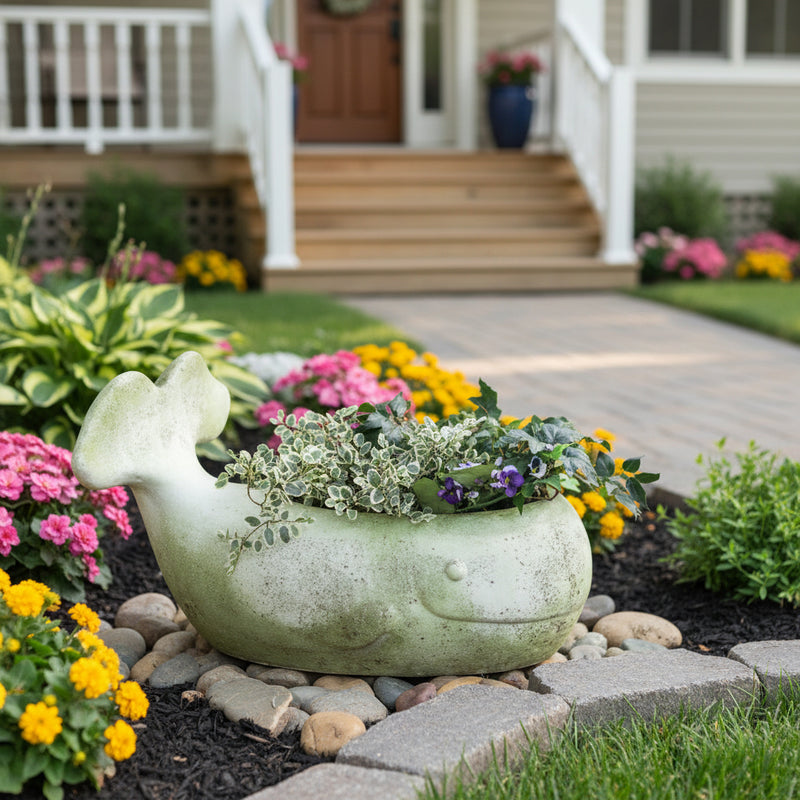 Whale Garden Statue (16-Inch)