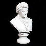 Classical European bust with ornate ruffled shirt and curled hair, inspired by Renaissance and Baroque sculptural styles. Side View
