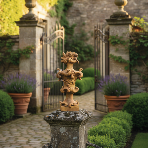 Winthrop Finial Outdoor Statue (25 - Inch) Side Angle