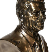 Classical old world European style bust with ornate detailing, featuring a suited male figure on a pedestal base. Side View