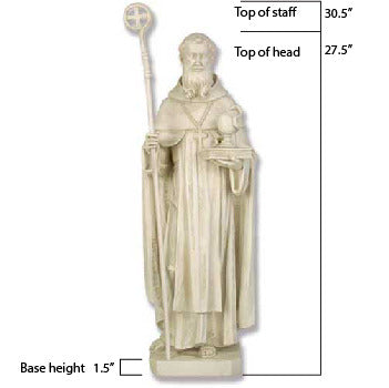 Saint Benedict Religious Statue (30 - Inch) Side View