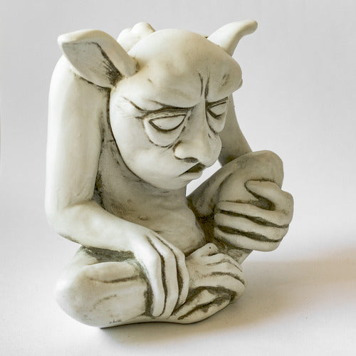 Grump Gargoyle Statue (8 - Inch) Side View