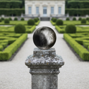 Finial Sphere Outdoor Statue (8 - Inch) Side Angle
