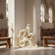 Jesus Falls the Second Time Religious Statue (25 - Inch) Side Angle
