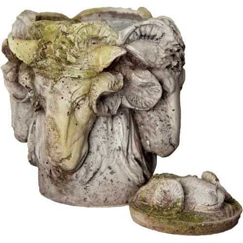 Ram Pot With Lid 9 Outdoor/Indoor Statue