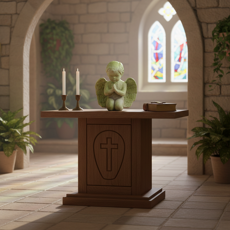 Little Prayer Statue (9.5 - Inch) Side Angle