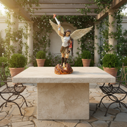 Saint Michael with Sword and Fire Statue (38 - Inch) Side Angle