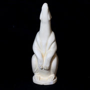 Howling wolf statue with smooth, classical lines and subtle old world European sculptural details Different Angle
