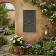 Renaissance Shield Panel Outdoor Statue (27 - Inch) Side Angle