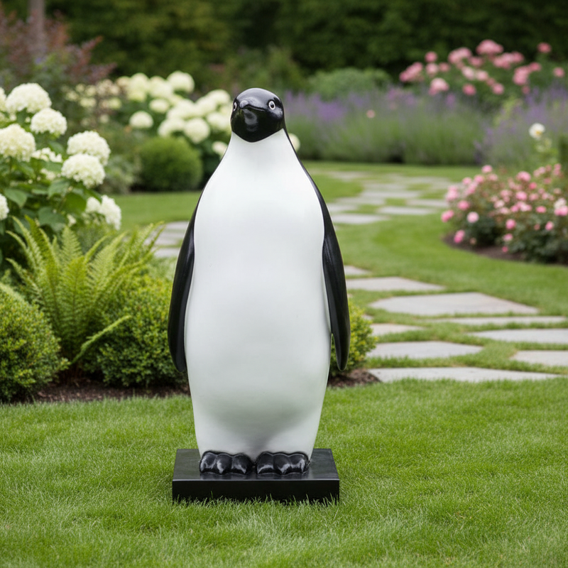 Penguin Garden Statue (72 - Inch) Side Angle