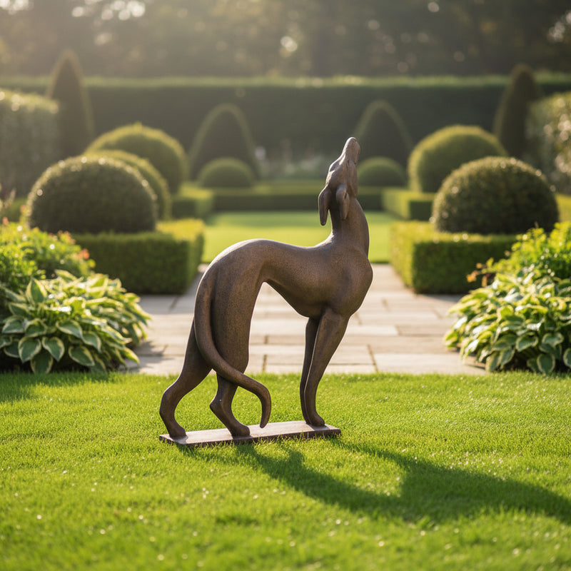 Greyhound Dog Garden Statue (37 - Inch) Side Angle