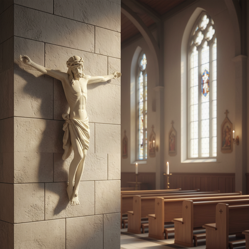 Jesus Corpus Religious Statue (37 - Inch) Side Angle