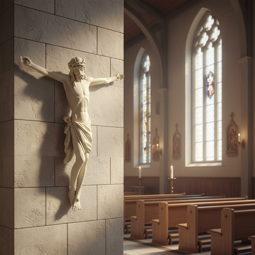 Jesus Corpus Religious Statue (37 - Inch) Side Angle