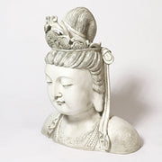 Buddha bust with serene expression, ornate headdress, and classical Asian sculptural details in a traditional style Additional Angle