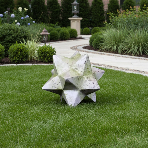 Zinc Star Outdoor Statue (18 - Inch) Side Angle