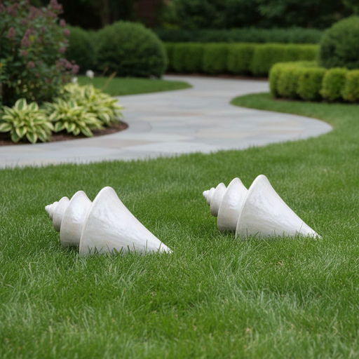 Conch Shell Garden Statue (68 - Inch) Side Angle