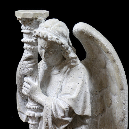 Standing Angel With Candlestick Outdoor Statue (27-Inch)