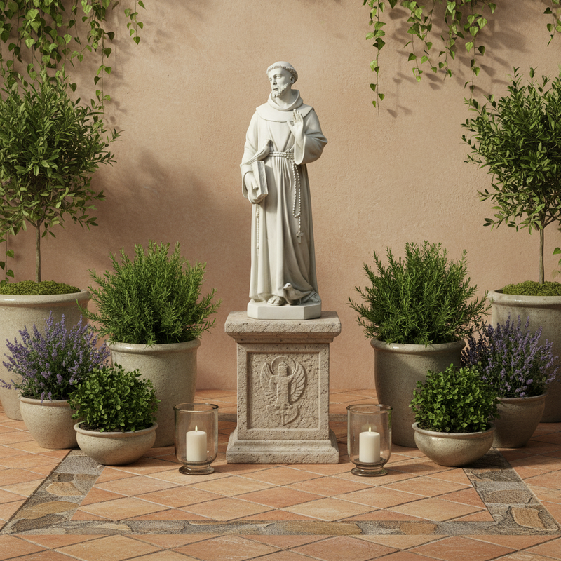 Saint Francis Religious Statue (37 - Inch) Side Angle