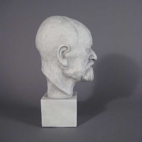 Freud Head on Block Bust Display Decor (14 - Inch) Other Angle
