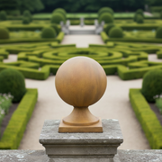 Sphere Estate Finial Outdoor Statue (30 - Inch) Side Angle