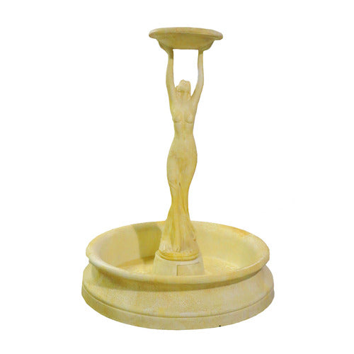 Elegant Woman Form Fountain (72 - Inch) Side Angle View