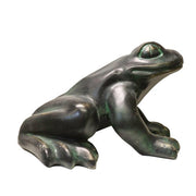 Frog sculpture with smooth, rounded features in an old world European style, evoking classical and Renaissance influences.