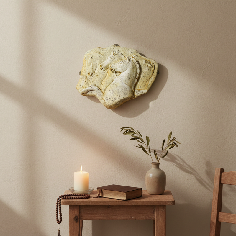 Rearing Horses Garden Statue (12-Inch)