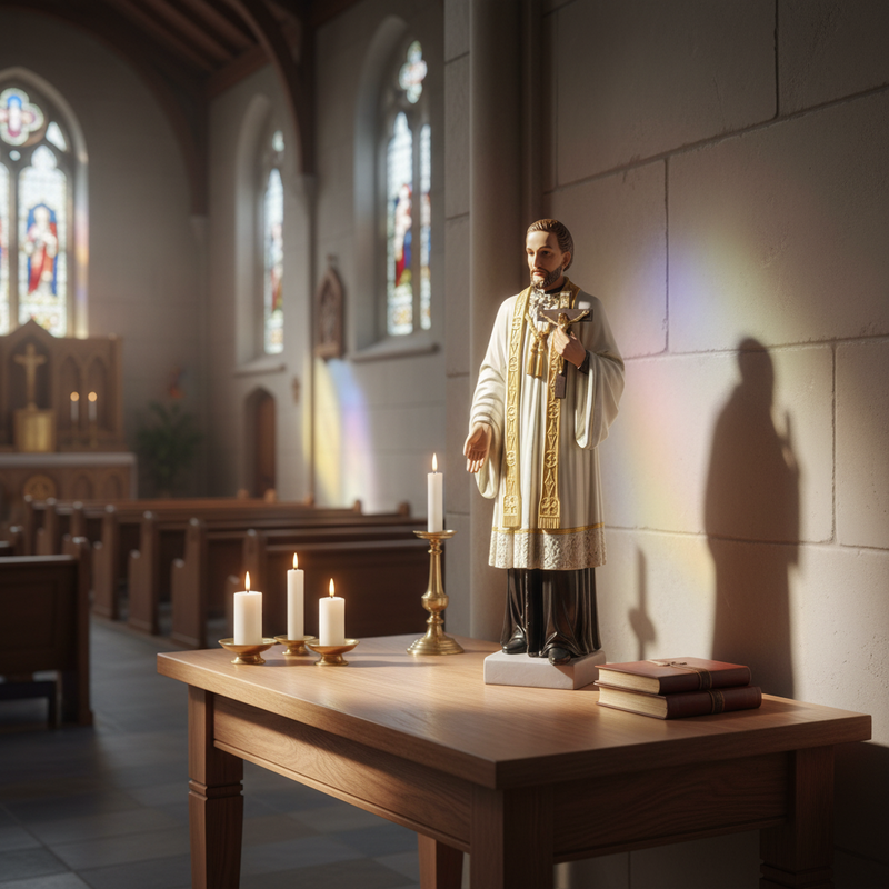 Saint Francis Xavier Religious Statue (26.5 - Inch) Side Angle