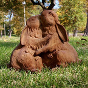 Hugging Bunnies Garden Statue (10.82 - Inch) Other Angle