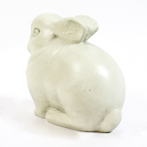 Sculpted rabbit figurine with rounded form and subtle detailing, inspired by old world European and classical garden statuary. Other Angle