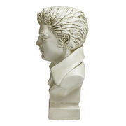 Classical European-style male bust with detailed facial features and wavy hair, inspired by Renaissance and old world sculpture. Side Angle