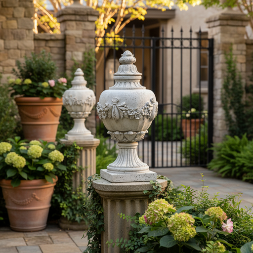 Tower Wall Finial Outdoor Statue (31 - Inch) Side Angle