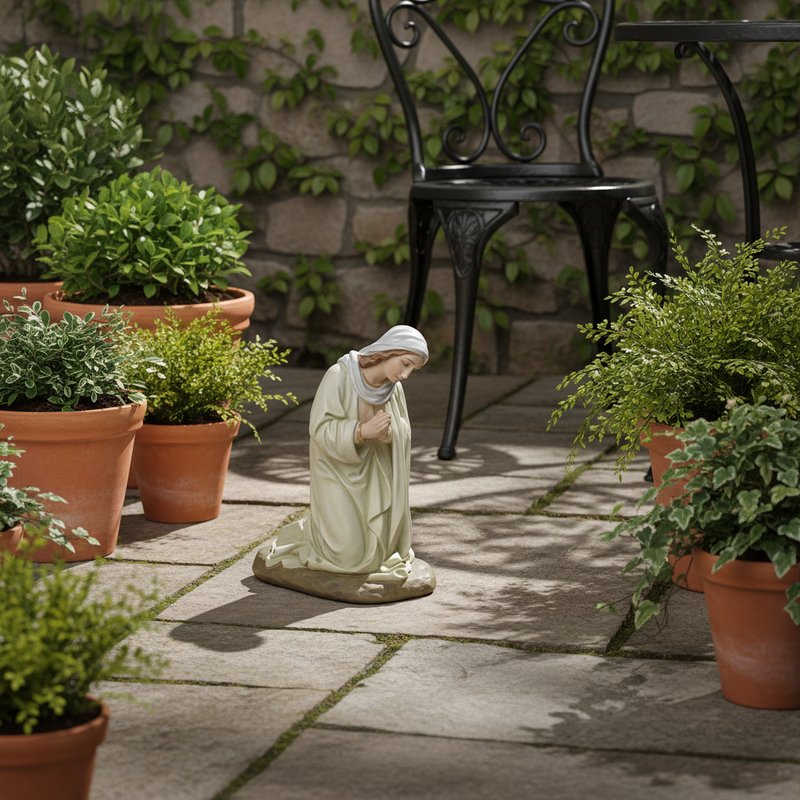 Mother Mary Religious Statue (21 - Inch) Side Angle