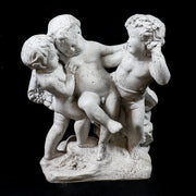 Cherub statue with children Outdoor Statue (23 - Inch) Side View