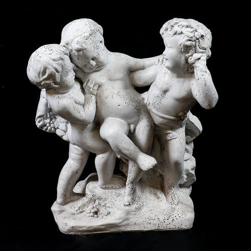 Cherub statue with children Outdoor Statue (23 - Inch) Side View