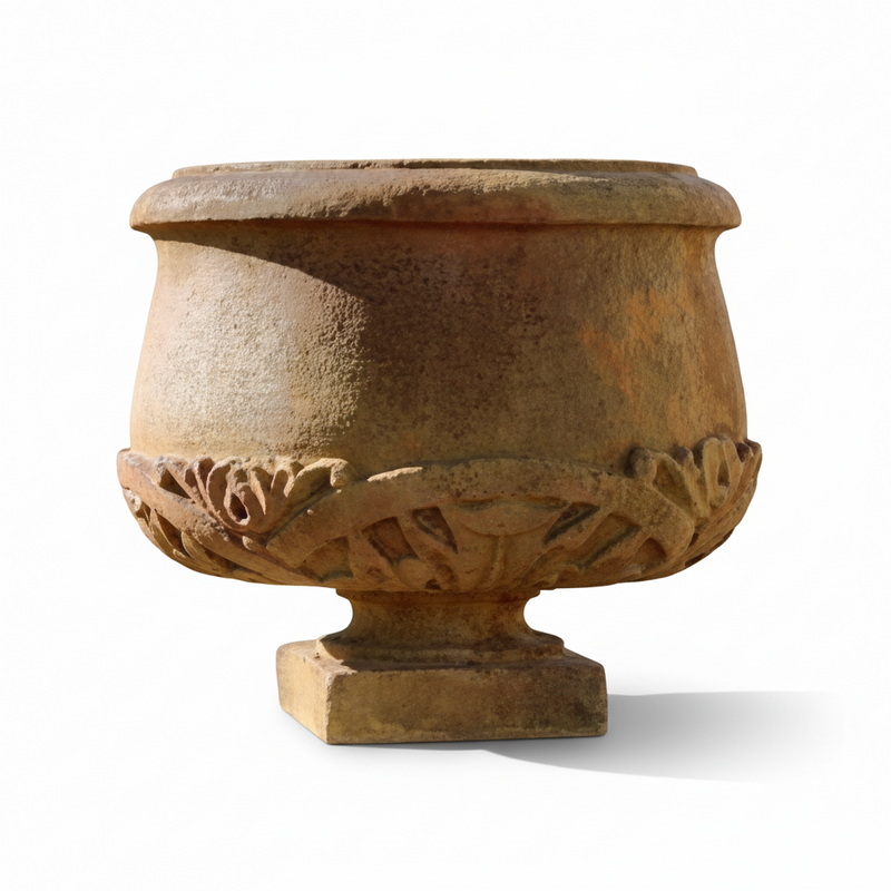 Round Pot Under Ornate 20 Outdoor/Indoor Statue