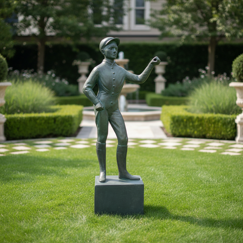 Jockey Properdetail Paint Statue Bf (42 - Inch) Side Angle