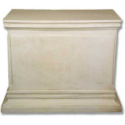 Classical pedestal with clean lines, stepped base, and subtle old world European architectural detailing.