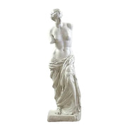 Classical Greek-style female torso statue with draped fabric, inspired by old world European and Renaissance sculpture.
