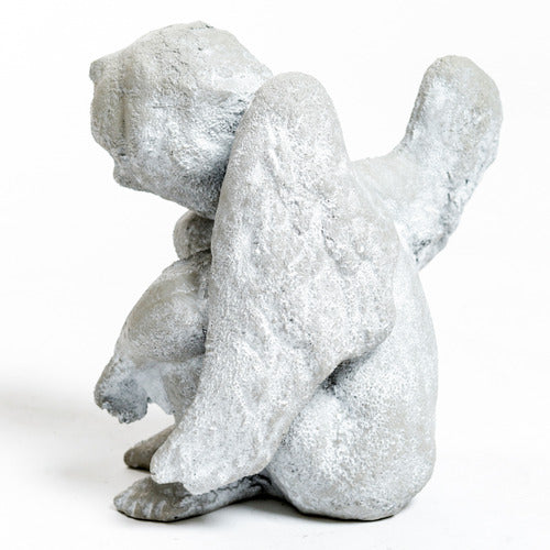 Cherub with Large Wings Outdoor Statue (10-Inch)