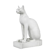 Regal cat statue in a classical old world European style, featuring elegant lines and a poised, symmetrical seated posture.