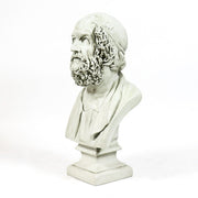 Classical Greek-style bust sculpture with ornate hair detail, shown from the back on a square pedestal base. Other Angle