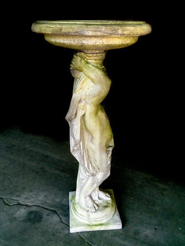 Cherub Birdbath Garden Statue (48 - Inch) Side View