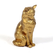 Regal cat figurine with classical old world European style, featuring ornate detailing and a poised, elegant posture. Different Angle