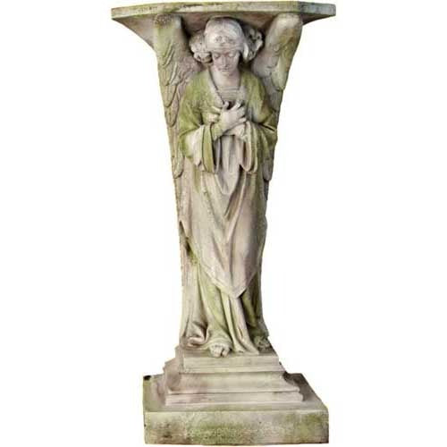 Devotion Angel Cross Ped. 38 Outdoor/Indoor Statue