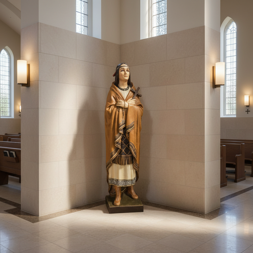 Blessed Kateri Tekakwitha Statue (60 - Inch) Side Angle