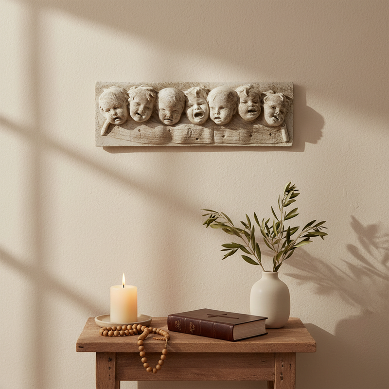 Seven Notes W Back Filled Statue (28 - Inch) Side Angle