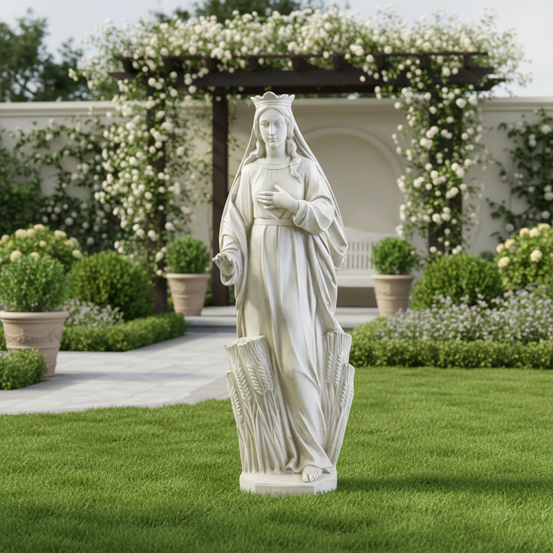 Madonna of the Prairie Religious Mary Statue (62 - Inch) Side View