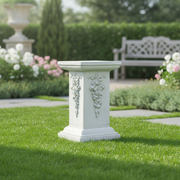 Decorative Square Pedestal Statue (30 - Inch) Side Angle